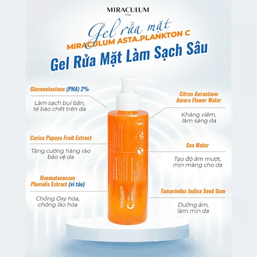 Gel Rửa Mặt - Miraculum Asta.Plankton C - Face Cleansing And Make - Up Removing Gel (200ml) 2