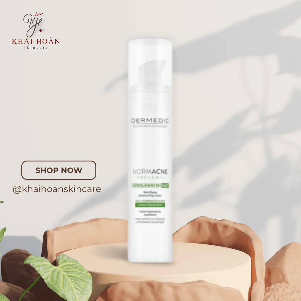 Kem dưỡng da phục hồi, giảm mụn, thâm Dermedic Normacne Mattying Moisturising Cream 40ml 5