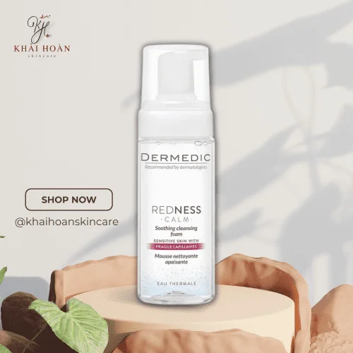 Bọt rửa mặt giảm mụn, thâm Dermedic Redness Calm Soothing cleansing foam 1