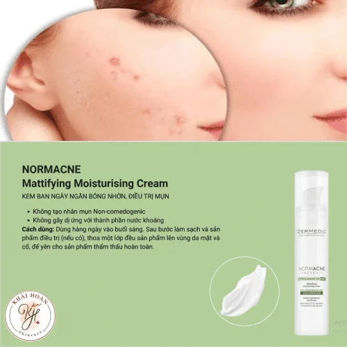 Kem dưỡng da phục hồi, giảm mụn, thâm Dermedic Normacne Mattying Moisturising Cream 40ml 1