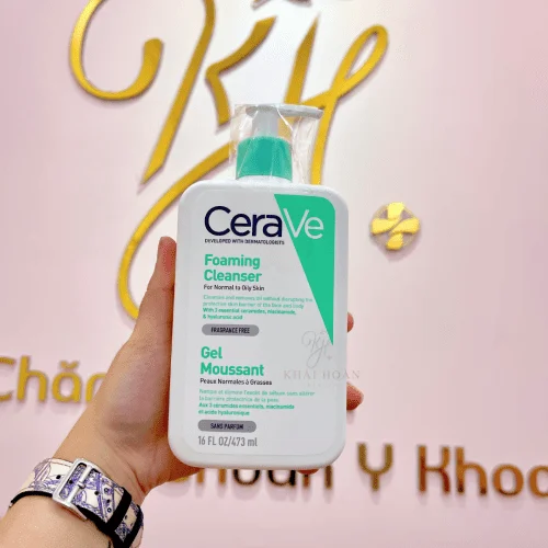 SỮA RỬA MẶT CERAVE Foaming Cleanser 236ml, 473ml (xanh lá nhạt) 4