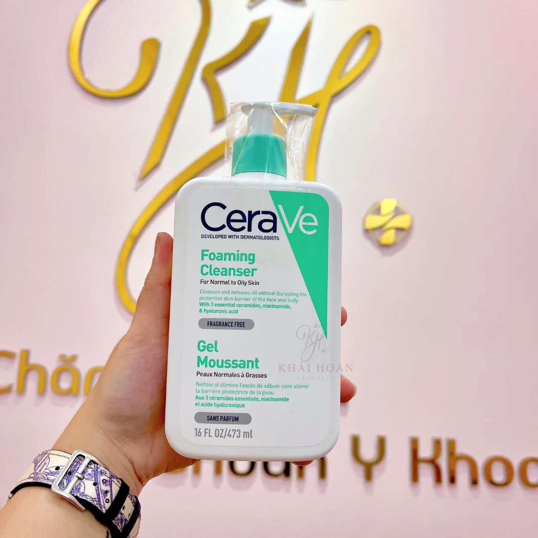 SỮA RỬA MẶT CERAVE Foaming Cleanser 236ml, 473ml (xanh lá nhạt) 4