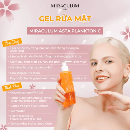 Gel Rửa Mặt - Miraculum Asta.Plankton C - Face Cleansing And Make - Up Removing Gel (200ml) 1
