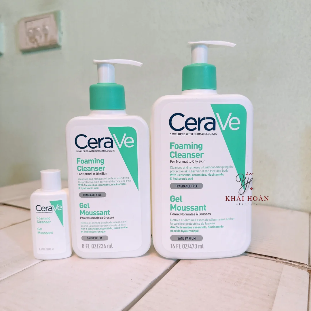 SỮA RỬA MẶT CERAVE Foaming Cleanser 236ml, 473ml (xanh lá nhạt) 1