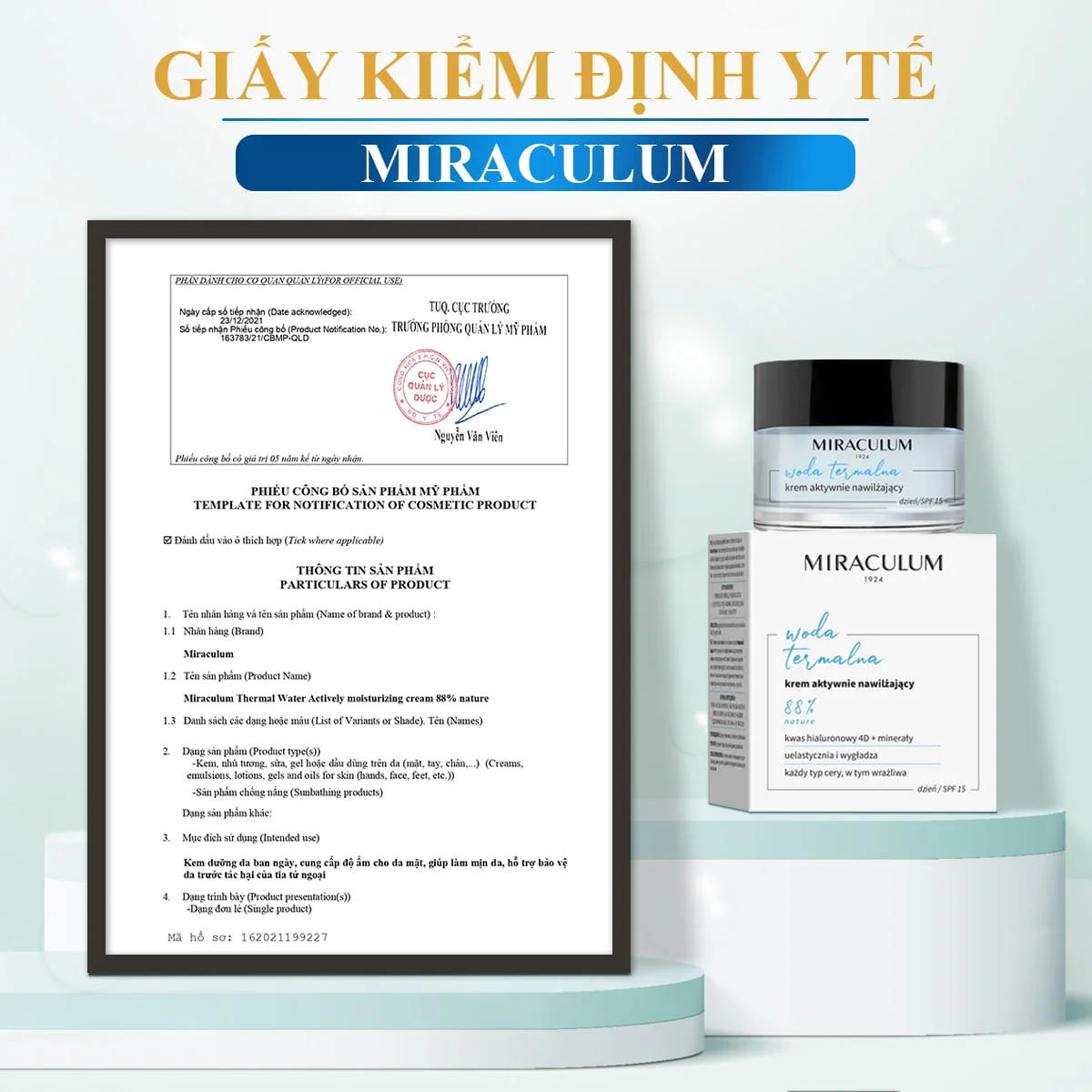 Kem Dưỡng Ngày Tái Tạo Phục Hồi Dành Cho Da Dầu HA 4D Miraculum Thermal Water Active - Dòng 88% 7