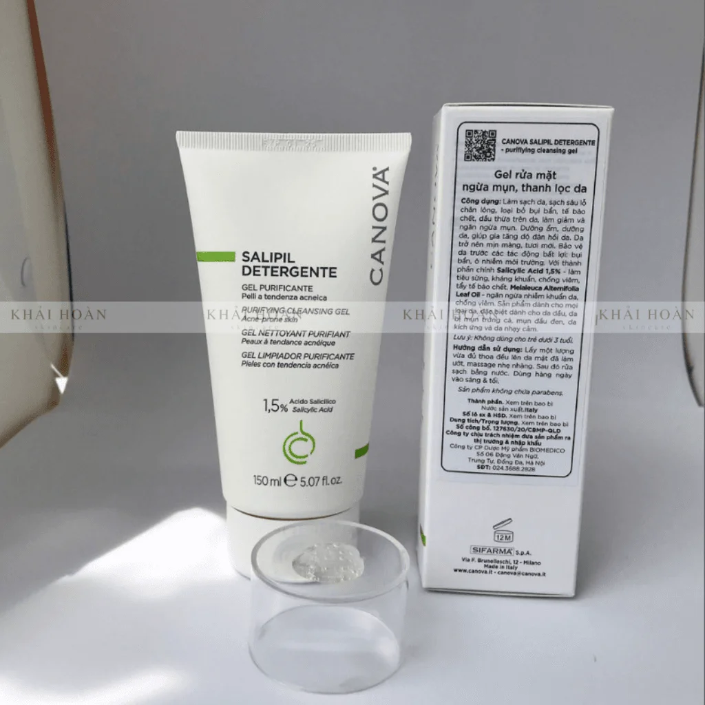 Gel rửa mặt ngừa mụn Canova Salipil Detergente 150ml 6