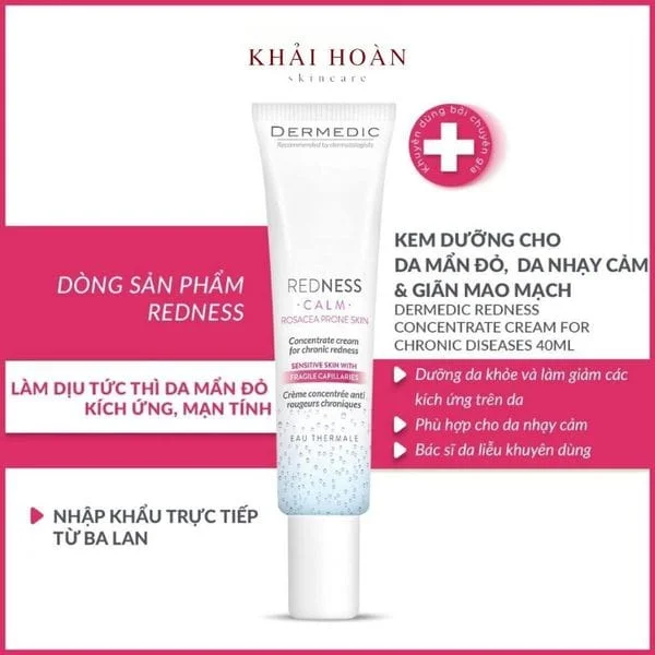 Kem Dưỡng Dermedic Redness làm dịu và phục hồi da bị kích ứng, mẫn đỏ, giãn mao mạch 4