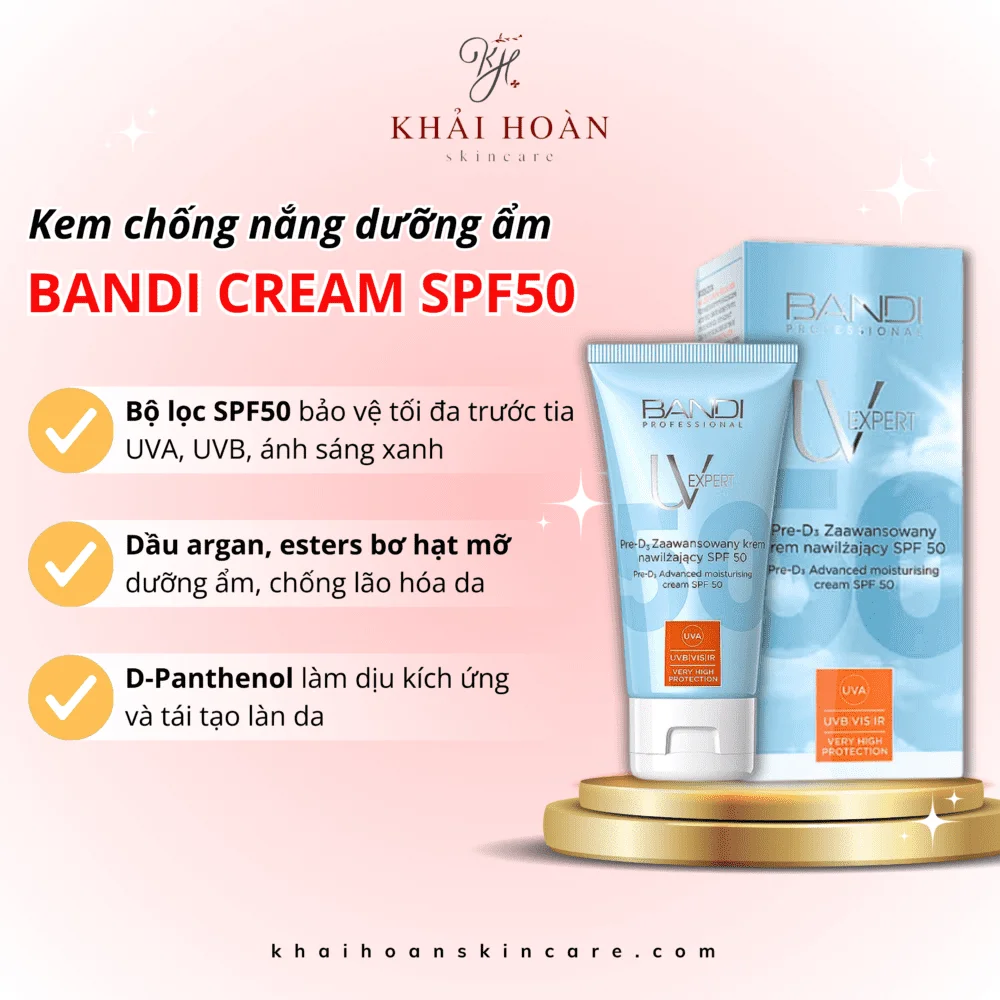 Bandi Cream SPF50 - Top Kem Chống Nắng Tốt Nhất Hiện Nay!