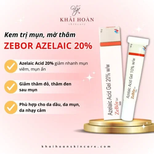 Zebor Azelaic 20% – Giải Pháp Mạnh Cho Da Mụn, Thâm, Sạm Màu