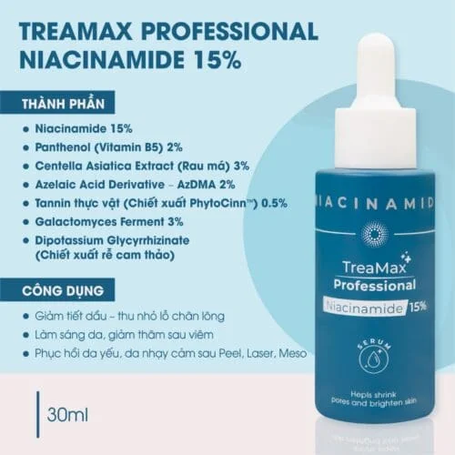 Serum Treamax Niacinamide 15%| Cứu Tinh Cho Da Dầu Mụn, Thâm