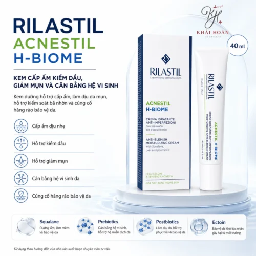 Rilastil Acnestil H-Biome – Kem Cấp Ẩm Kiềm Dầu, Giảm Mụn Và Cân Bằng Hệ Vi Sinh