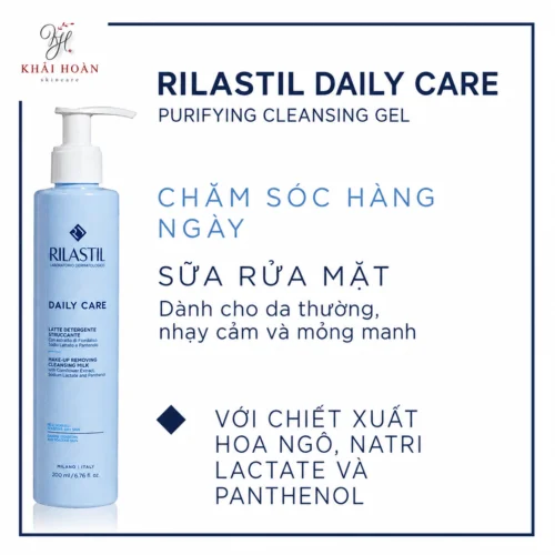 Sữa Rửa Mặt Tẩy Trang Rilastil Daily Care Cho Da Nhạy Cảm & Da Thường