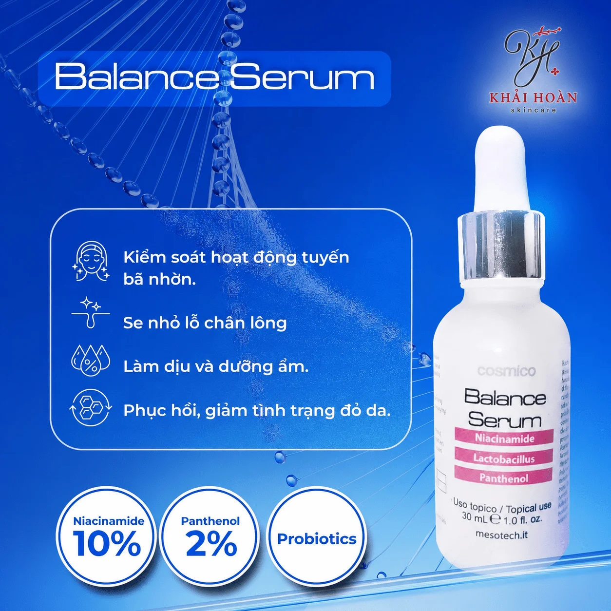 Balance Serum Niacinamide 10% - Kiềm Dầu, Phục Hồi, Ngừa Mụn 1