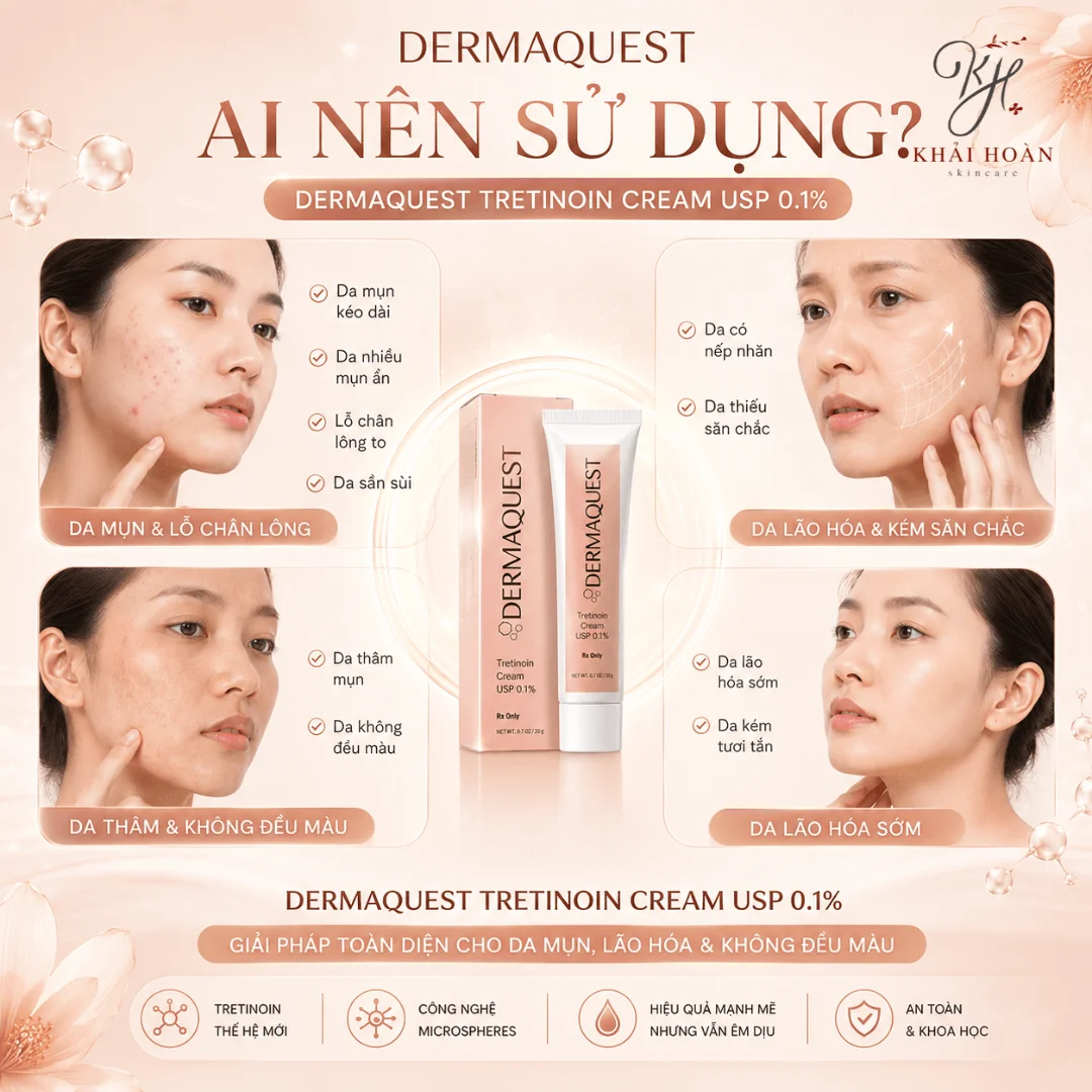 DermaQuest Tretinoin Cream USP 0.1% – Kem Trị Mụn, Bít Tắc Và Chống Lão Hoá 3