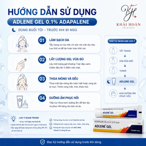 Adlene Gel 0.1% Adapalene - Kem Bôi Giảm Mụn, Tiêu Sừng (15g) 3