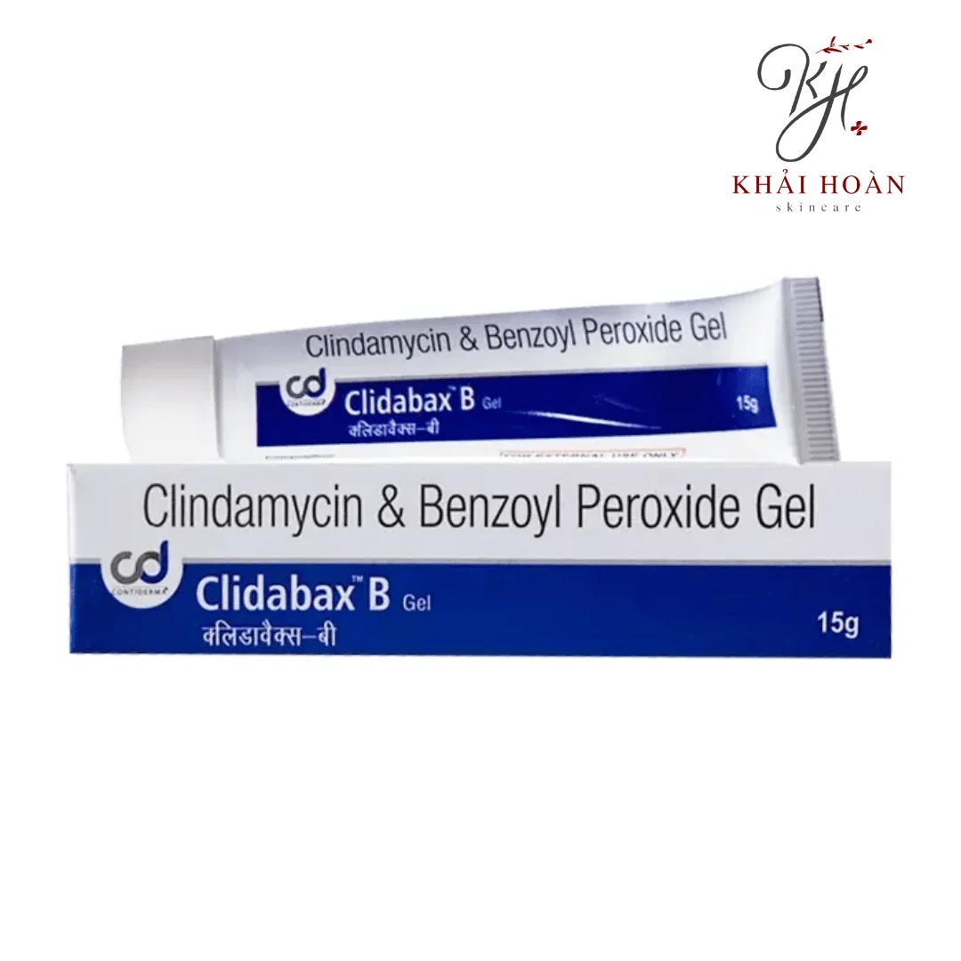 Gel Trị Mụn Clidabax B Gel (Clindamycin 1% & Benzoyl Peroxide 2.5%) Tuýp 15g - Giảm Sưng, Gom Cồi Mụn 4