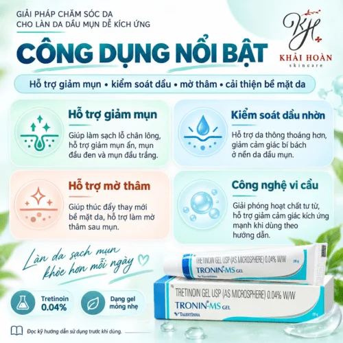 Gel Bôi Trị Mụn và Trẻ Hóa Da Tretinoin Microsphere 0.04% Tronin-MS Gel (20g) 2