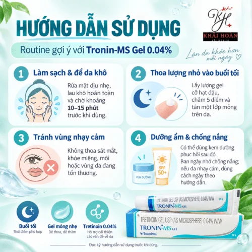 Gel Bôi Trị Mụn và Trẻ Hóa Da Tretinoin Microsphere 0.04% Tronin-MS Gel (20g) 3