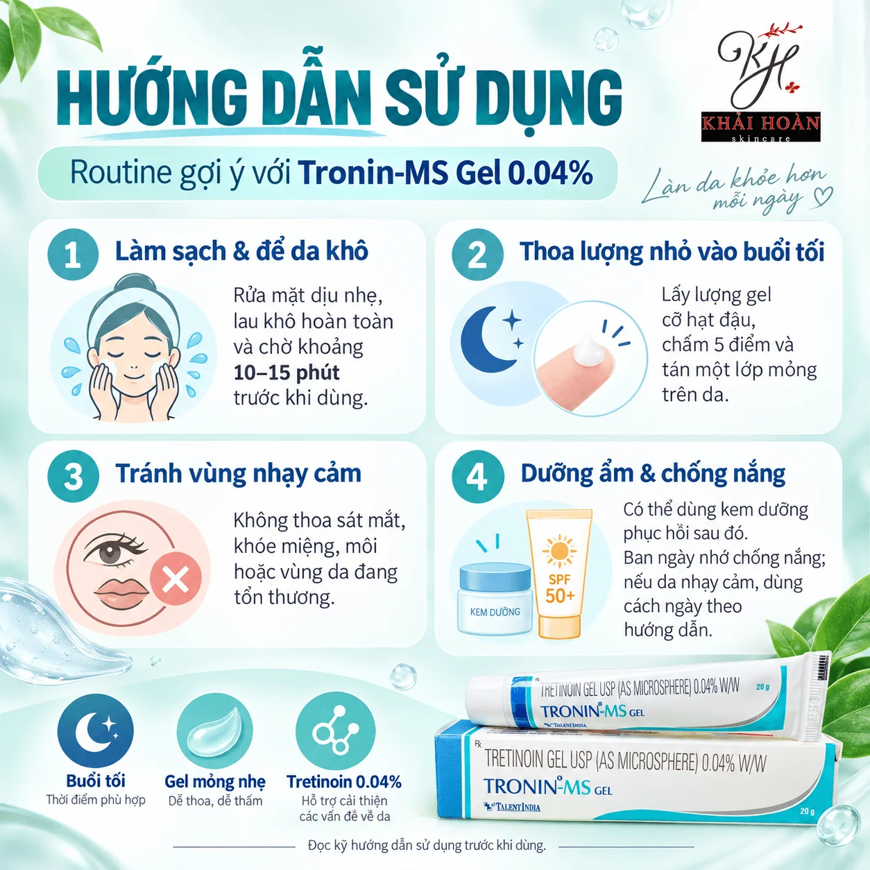 Gel Bôi Trị Mụn và Trẻ Hóa Da Tretinoin Microsphere 0.04% Tronin-MS Gel (20g) 3