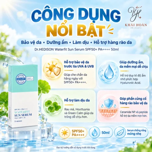 Serum Chống Nắng Dr.HEDISON Waterfit Sun Serum SPF50+ PA++++ 50ml Dưỡng Ẩm, Bảo Vệ Da 2