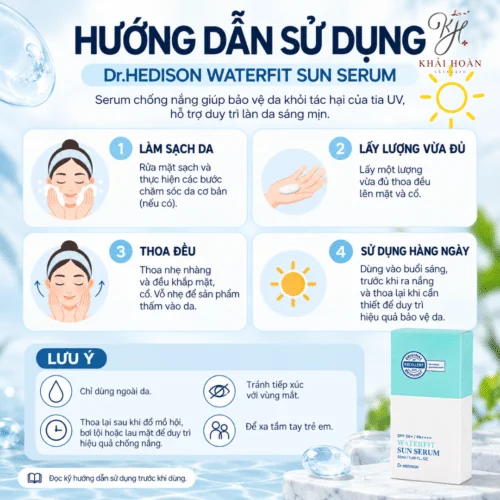 Serum Chống Nắng Dr.HEDISON Waterfit Sun Serum SPF50+ PA++++ 50ml Dưỡng Ẩm, Bảo Vệ Da 4